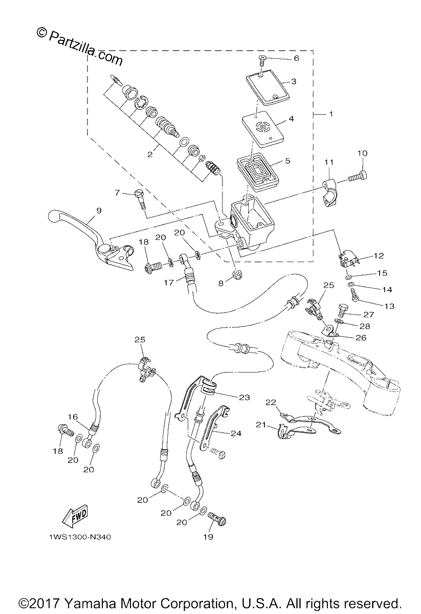 Diagrama de FRONT MASTER CYLINDER