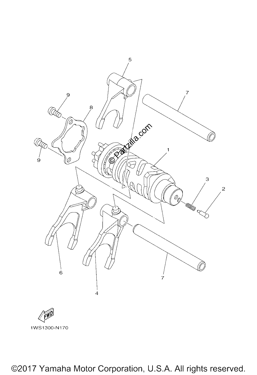 Diagrama de SHIFT CAM FORK