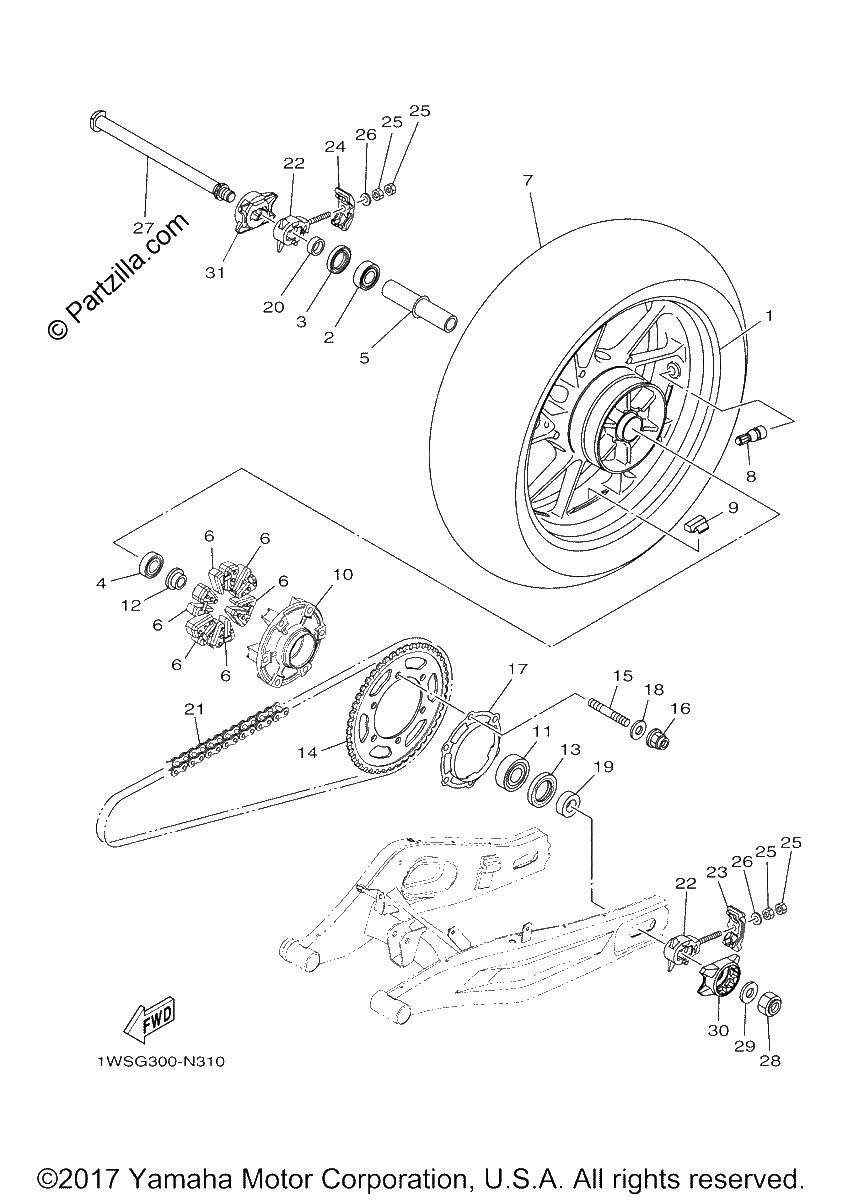 Diagrama de REAR WHEEL