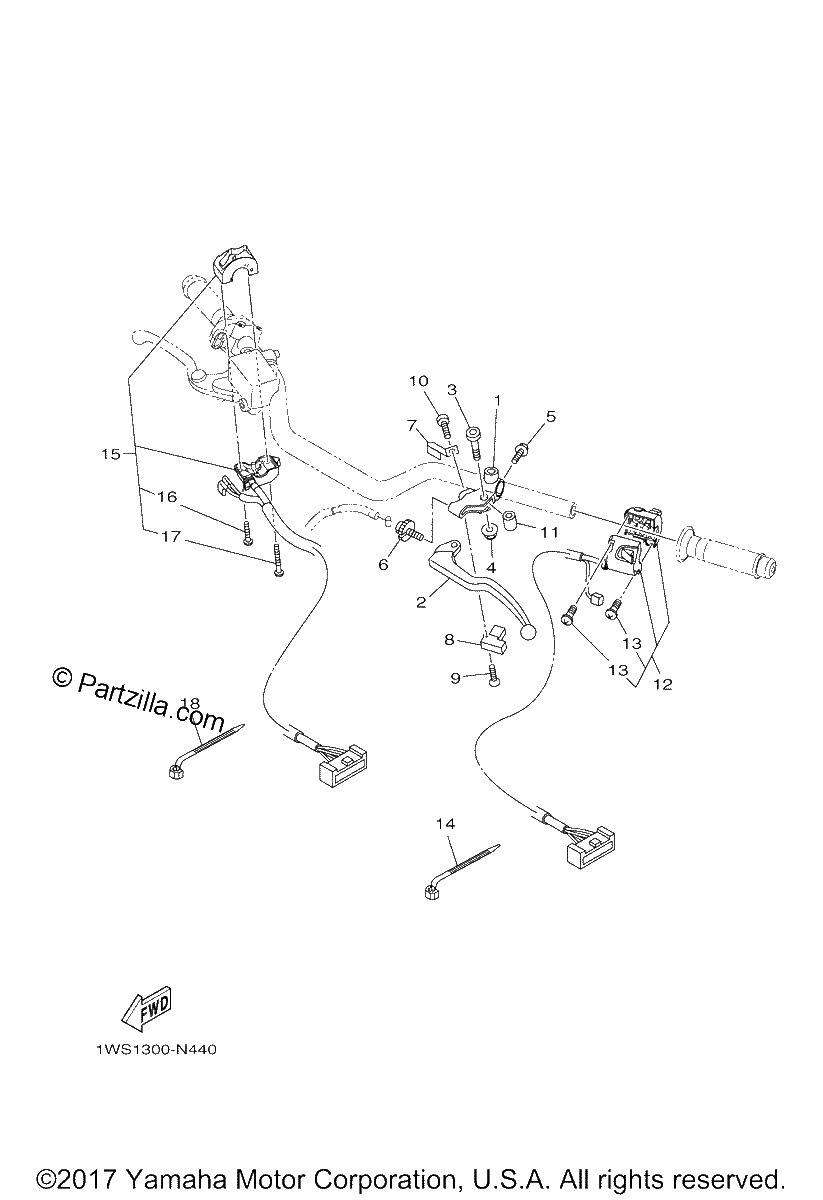 Diagrama de HANDLE SWITCH LEVER