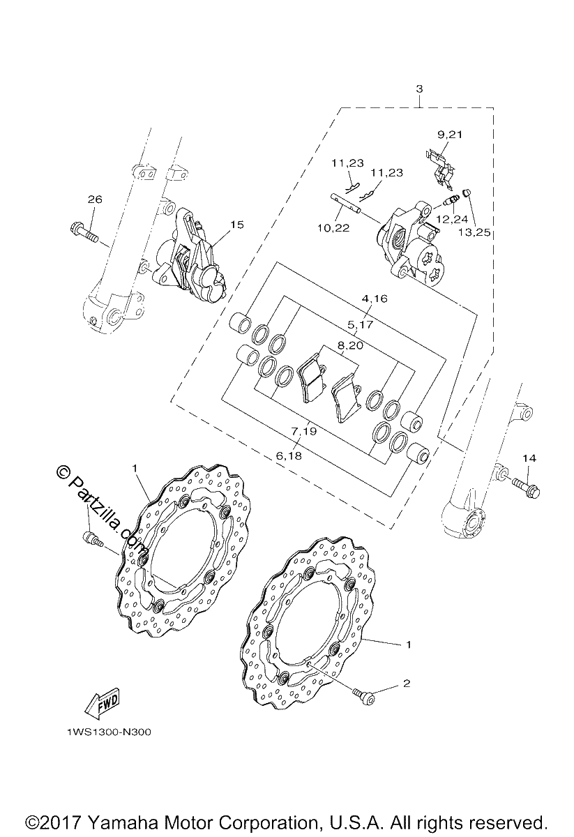 Diagrama de FRONT BRAKE CALIPER