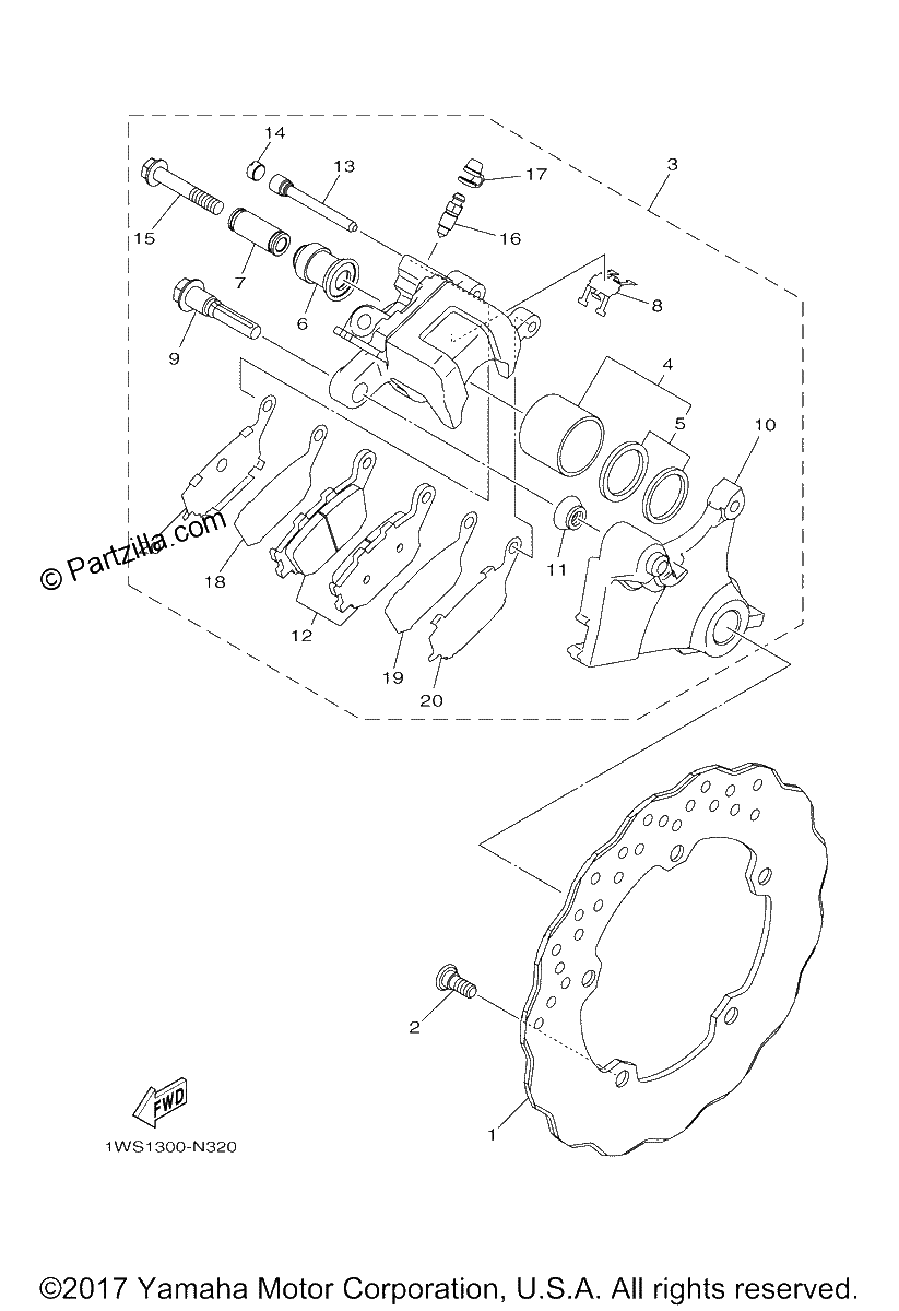 Diagrama de REAR BRAKE CALIPER