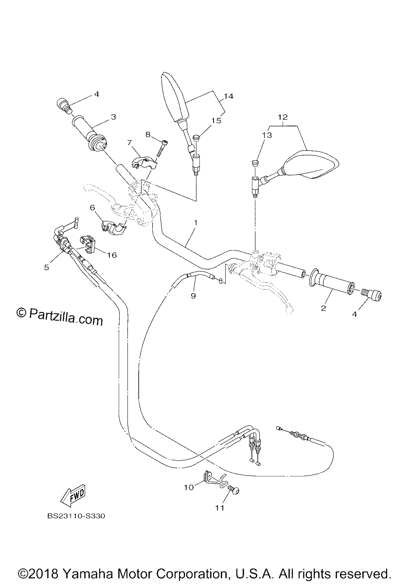 Diagrama de STEERING HANDLE CABLE