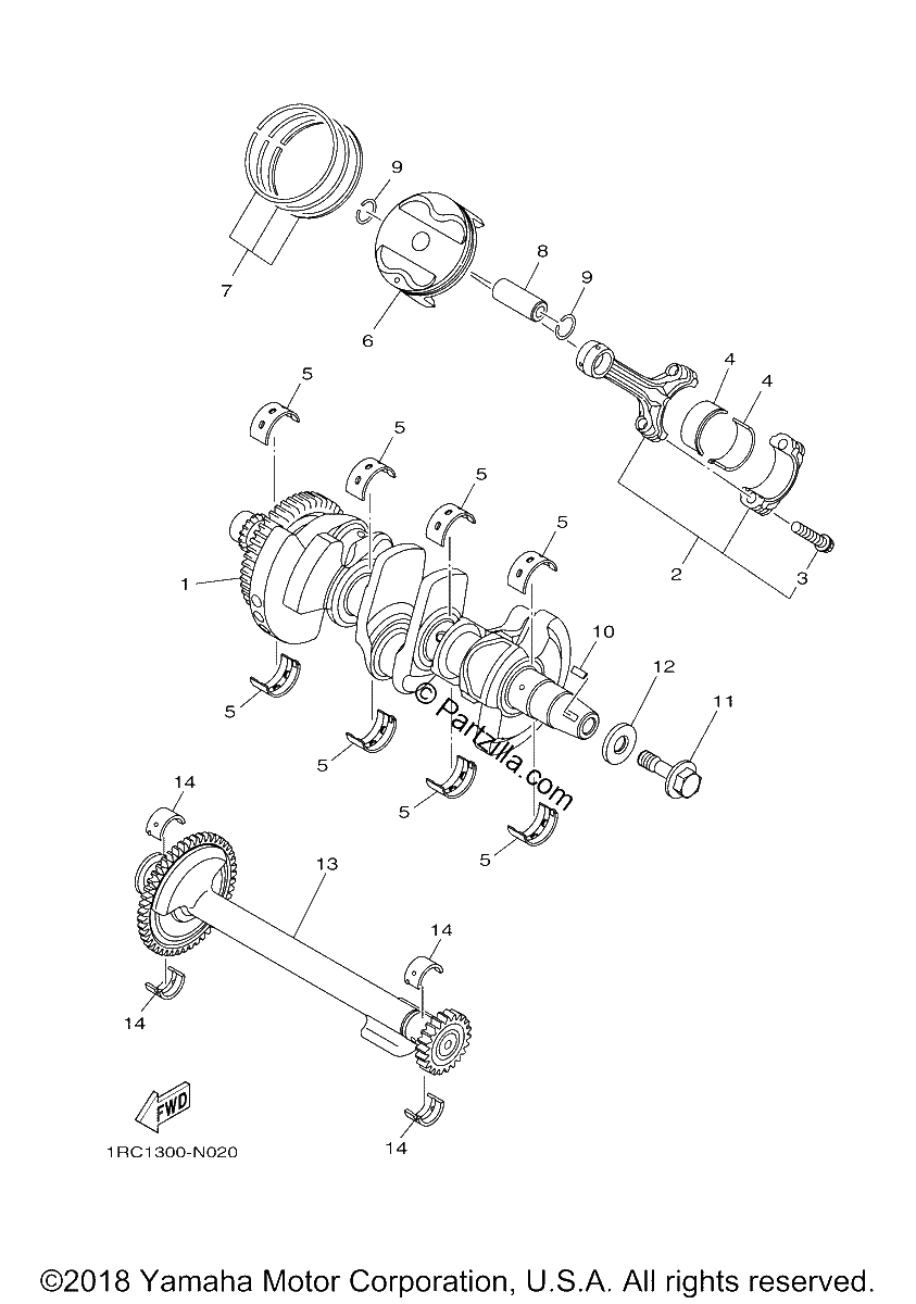 Diagrama de CRANKSHAFT PISTON