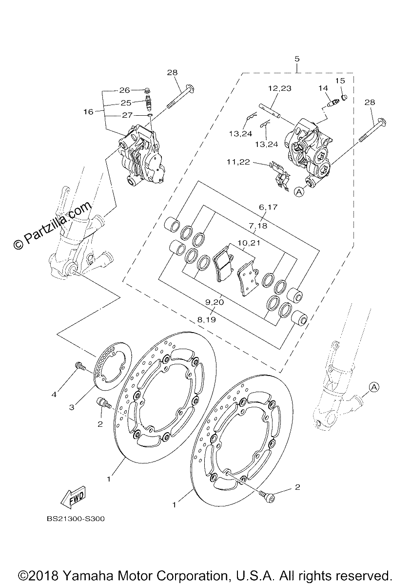 Diagrama de FRONT BRAKE CALIPER
