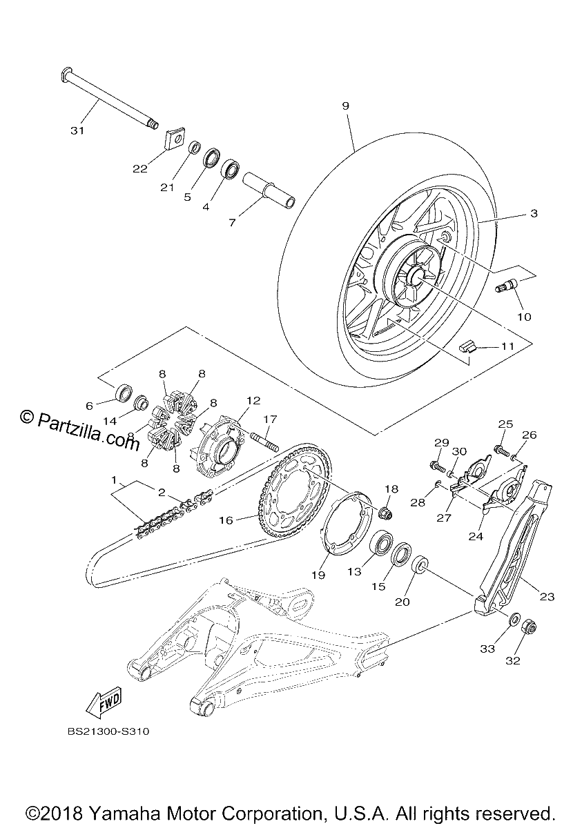 Diagrama de REAR WHEEL