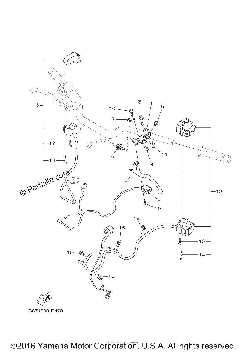 Diagrama de HANDLE SWITCH LEVER