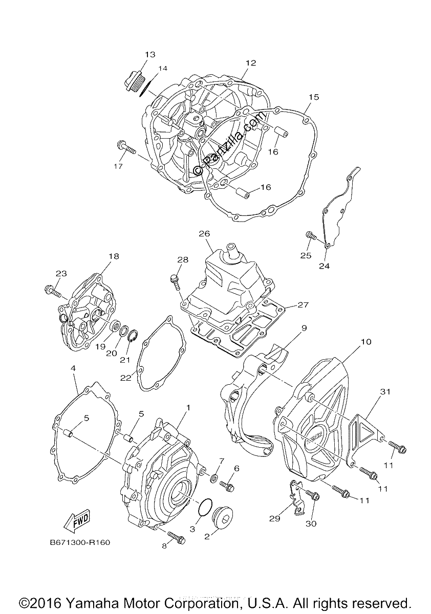 Diagrama de CRANKCASE COVER 1