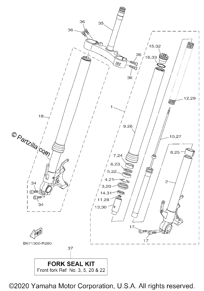 Diagrama de FRONT FORK