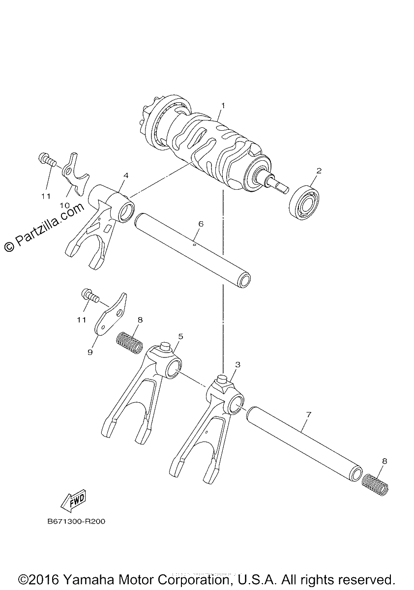 Diagrama de SHIFT CAM FORK