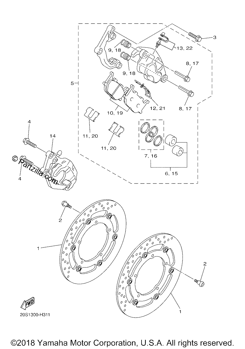 Diagrama de FRONT BRAKE CALIPER