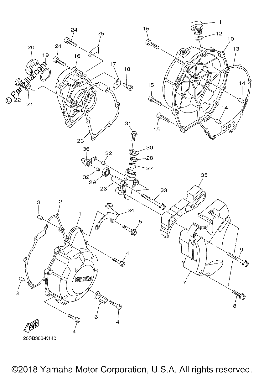 Diagrama de CRANKCASE COVER 1