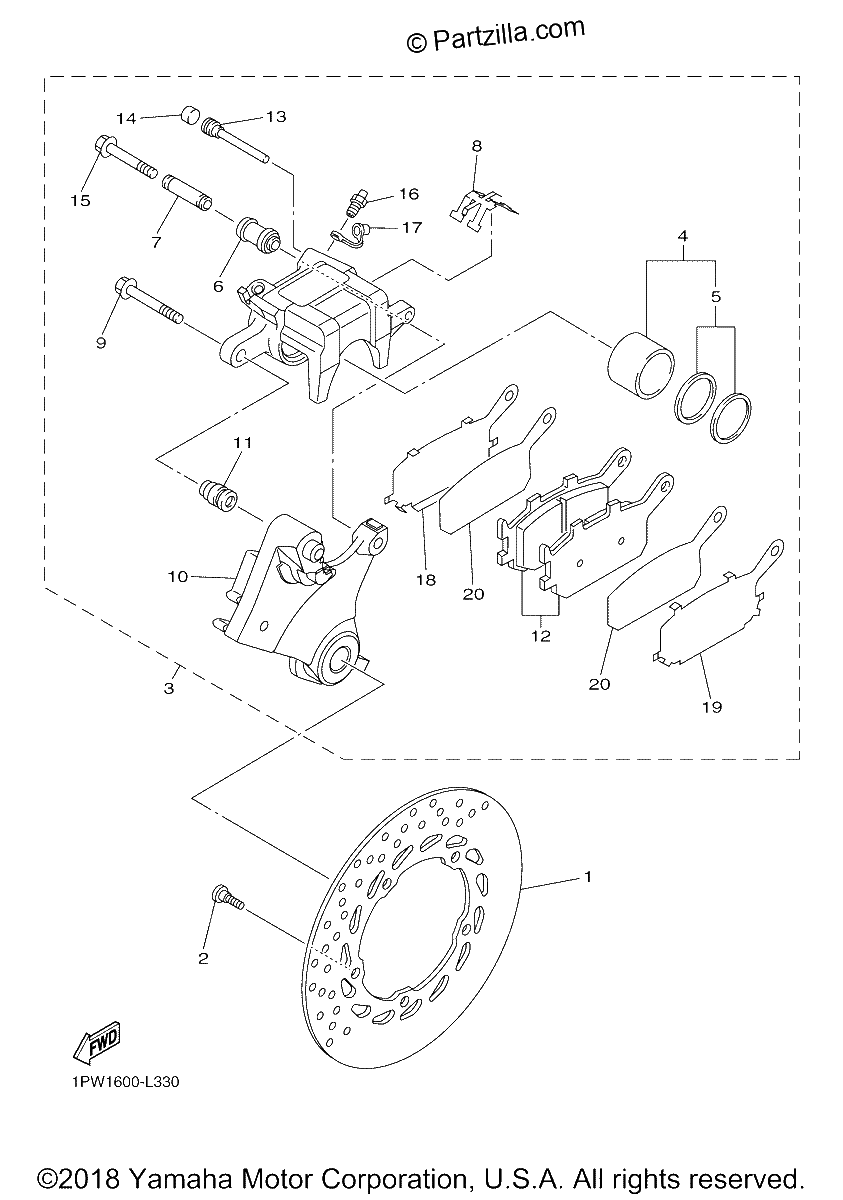Diagrama de REAR BRAKE CALIPER
