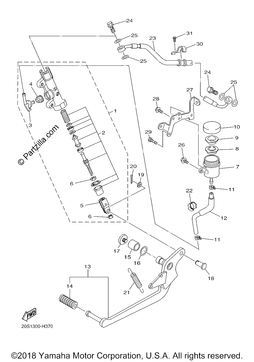 Diagrama de REAR MASTER CYLINDER