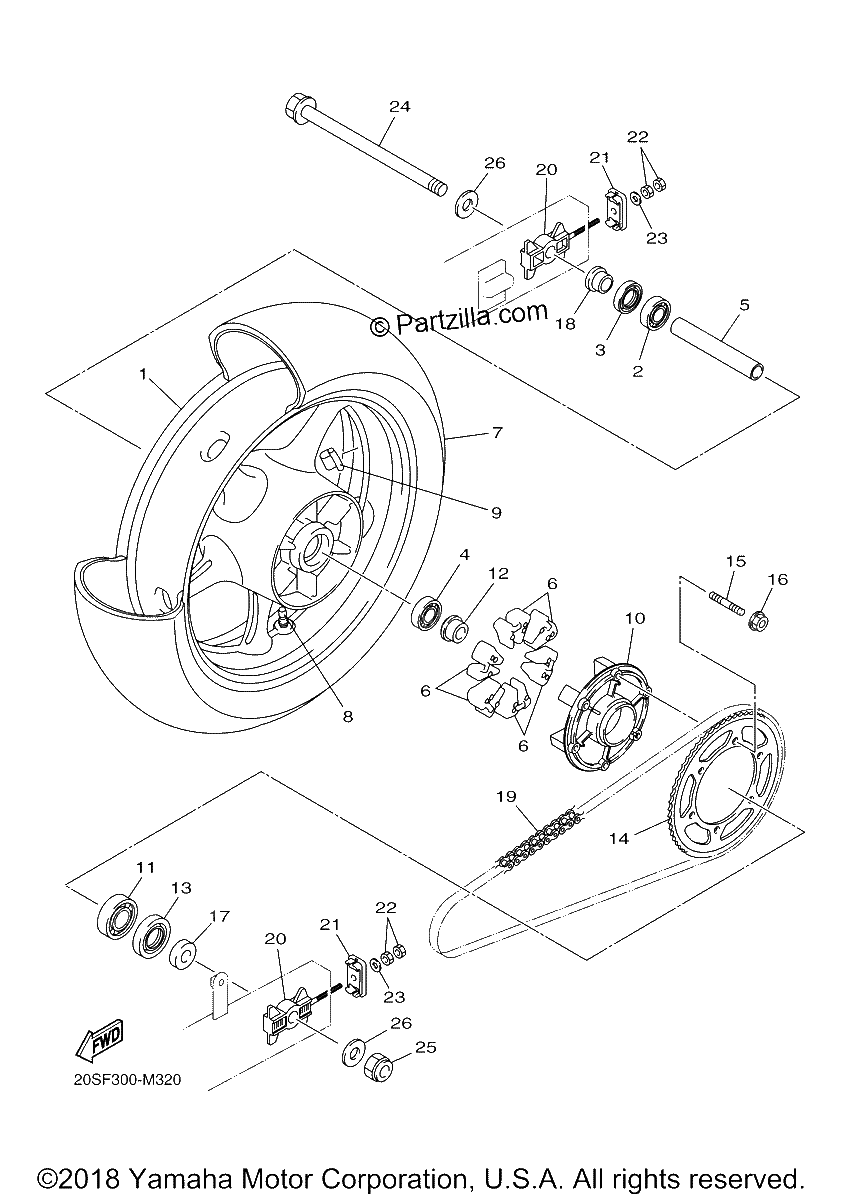 Diagrama de REAR WHEEL
