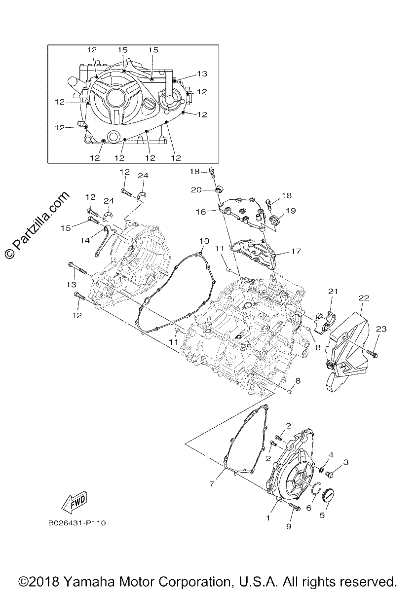 Diagrama de CRANKCASE COVER 1