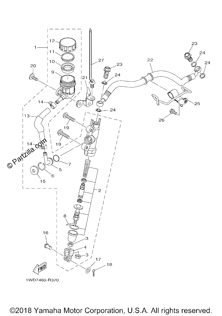 Diagrama de REAR MASTER CYLINDER