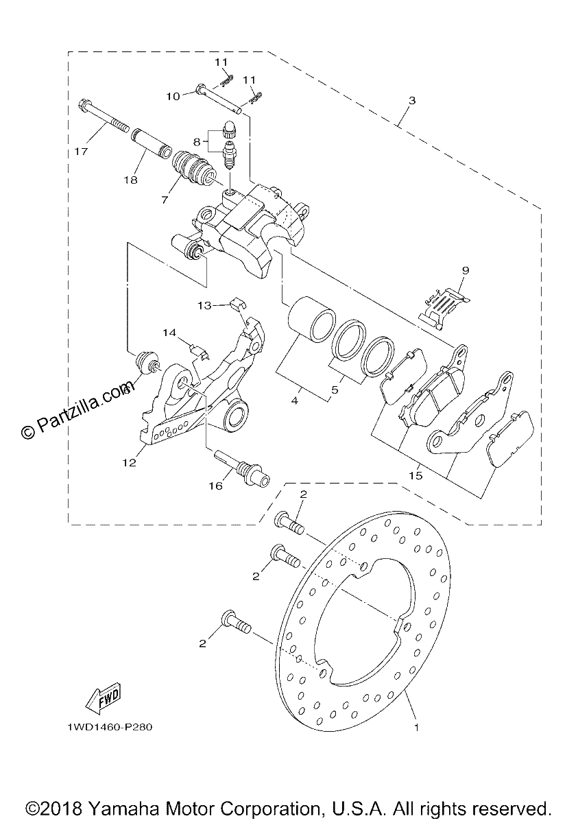Diagrama de REAR BRAKE CALIPER