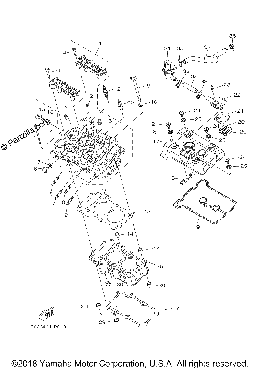 Diagrama de CYLINDER HEAD