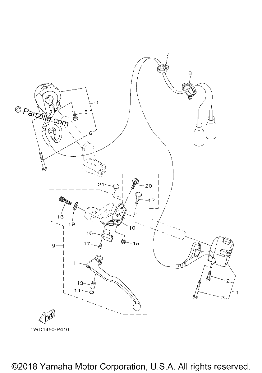 Diagrama de HANDLE SWITCH LEVER