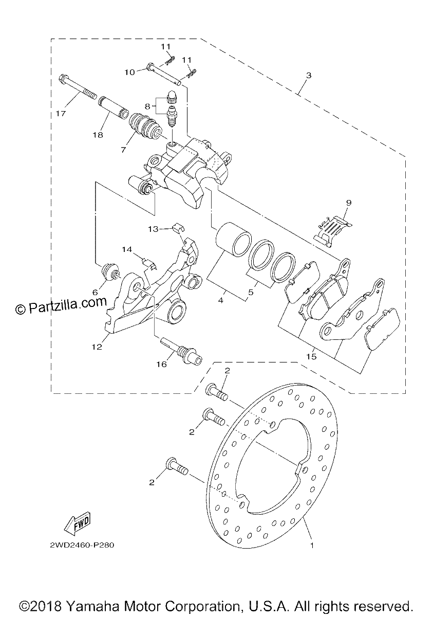 Diagrama de REAR BRAKE CALIPER