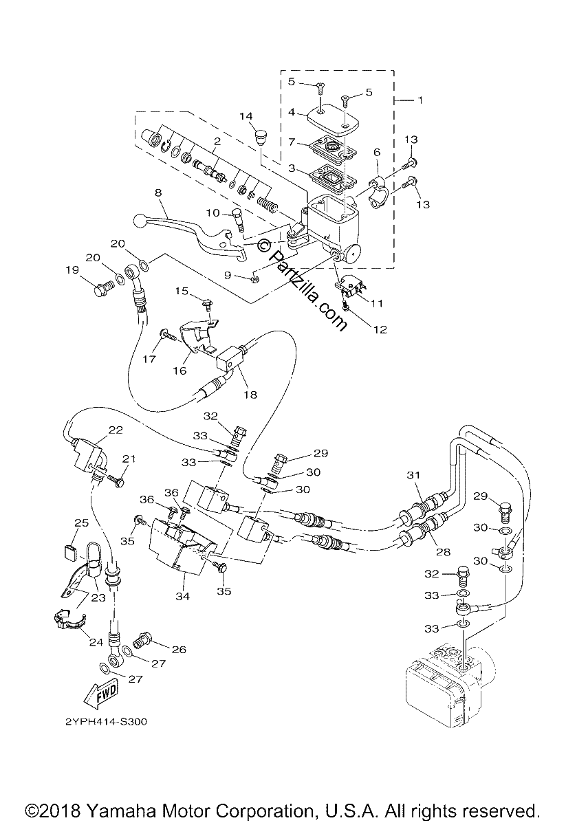 Diagrama de FRONT MASTER CYLINDER