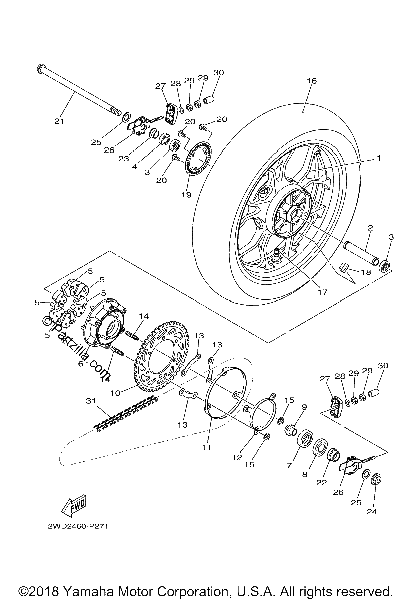 Diagrama de REAR WHEEL