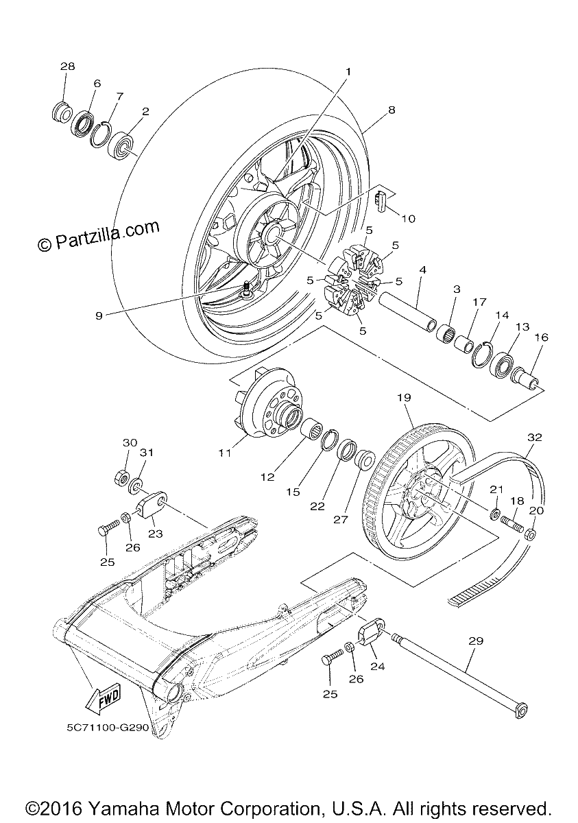 Diagrama de REAR WHEEL