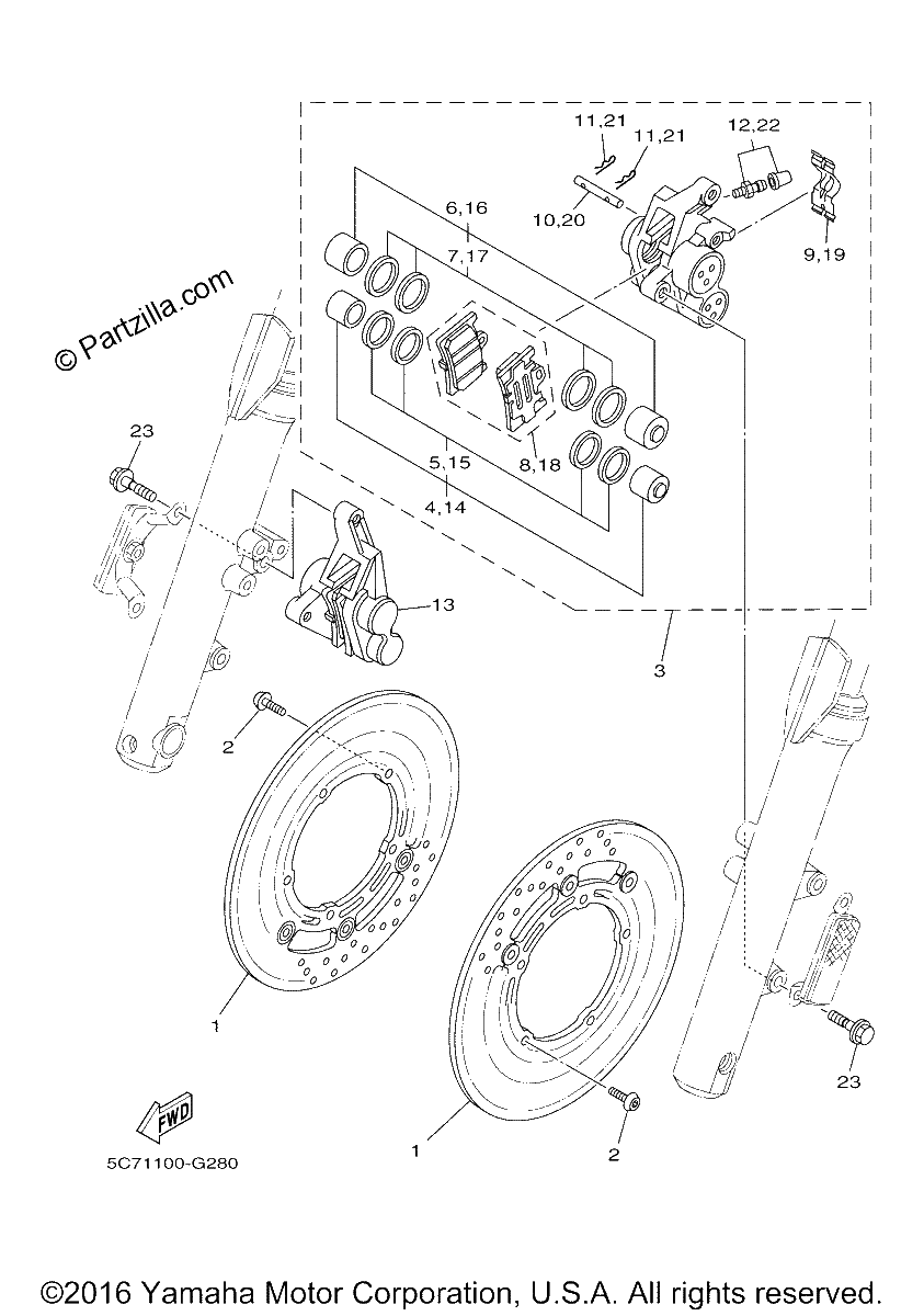 Diagrama de FRONT BRAKE CALIPER