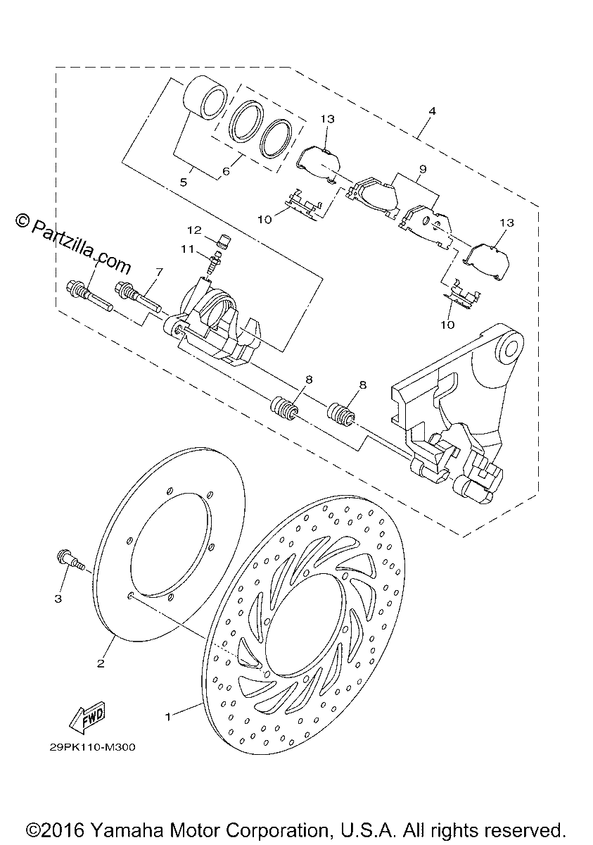 Diagrama de REAR BRAKE CALIPER