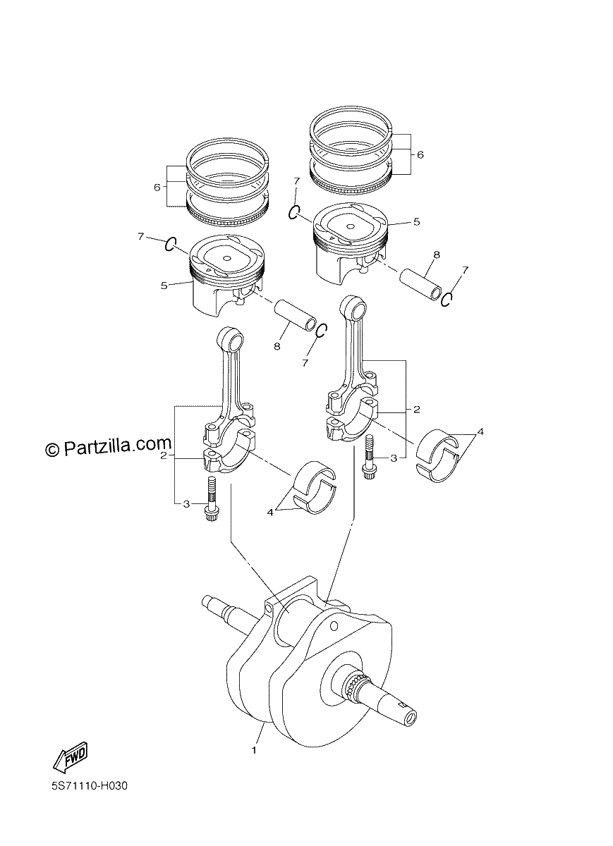 Diagrama de CRANKSHAFT PISTON