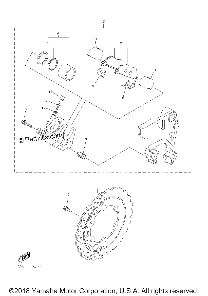 Diagrama de REAR BRAKE CALIPER