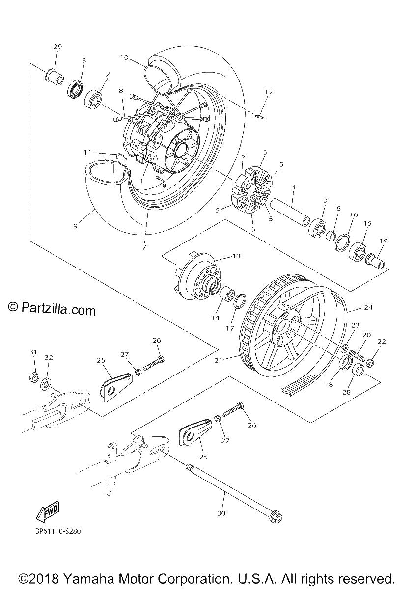 Diagrama de REAR WHEEL