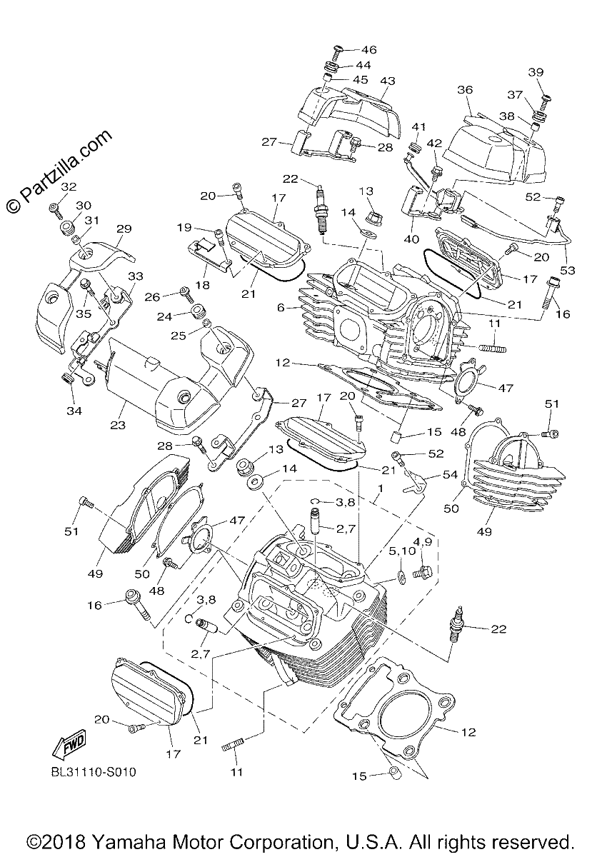 Diagrama de CYLINDER HEAD