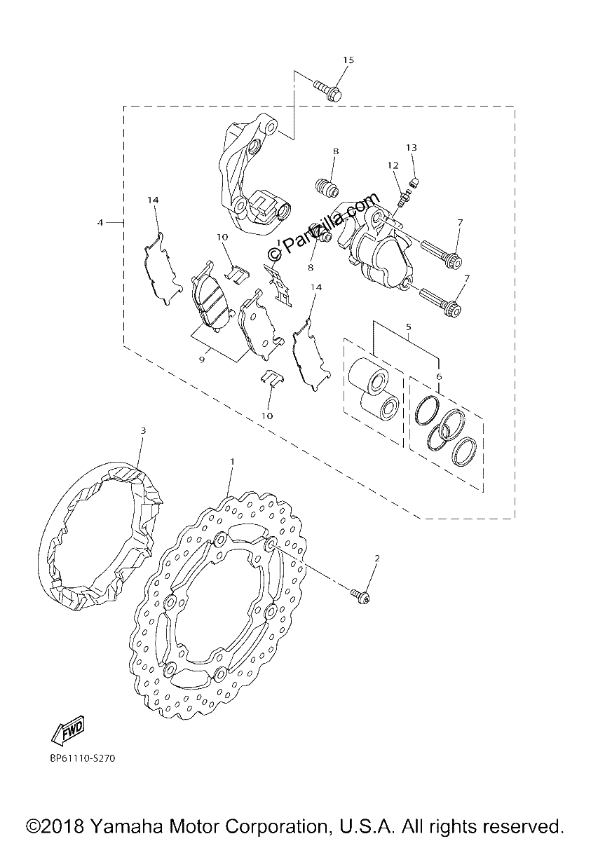 Diagrama de FRONT BRAKE CALIPER
