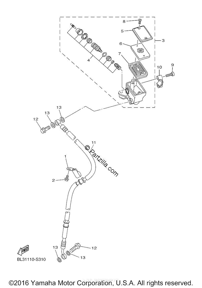Diagrama de FRONT MASTER CYLINDER