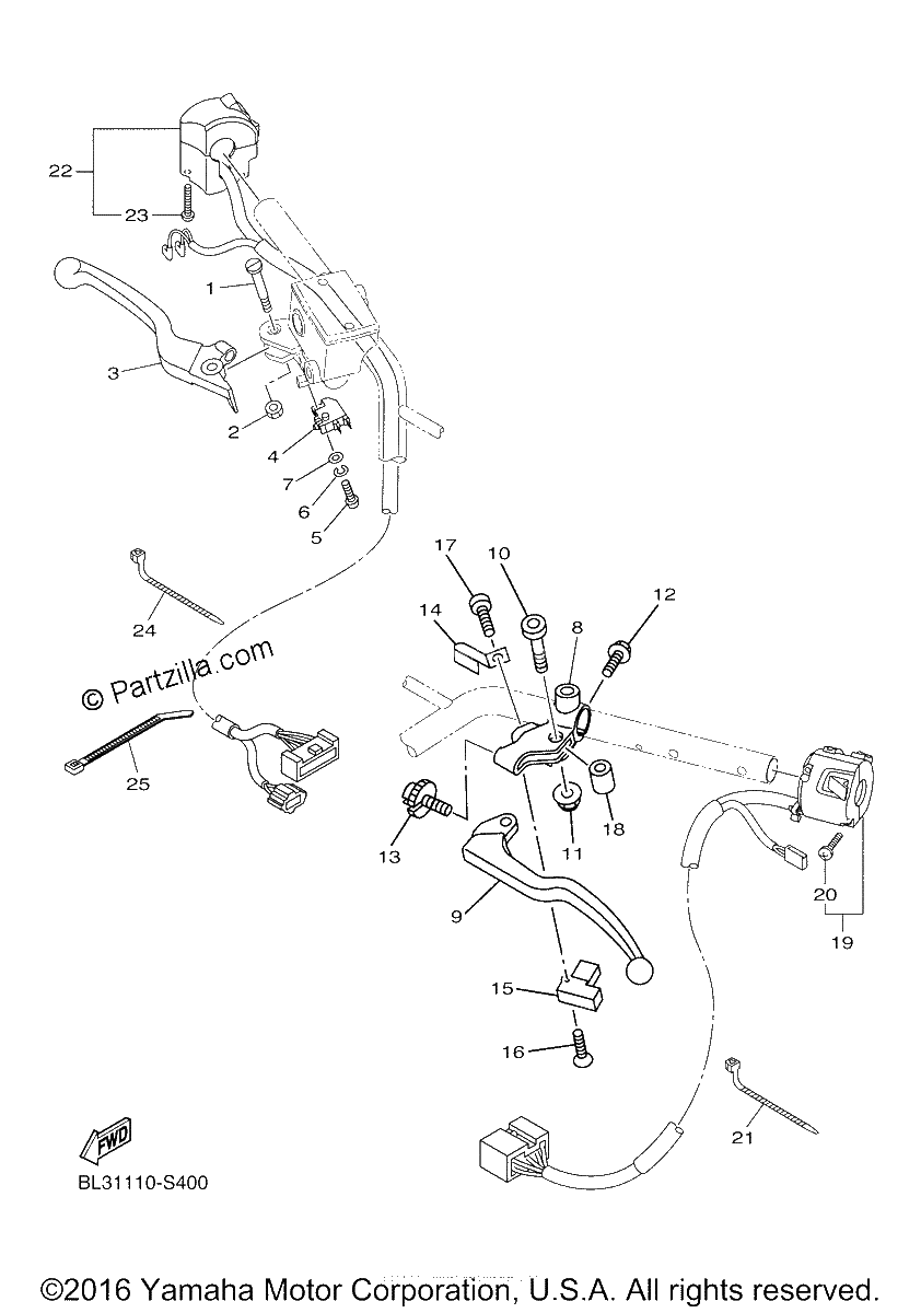 Diagrama de HANDLE SWITCH LEVER