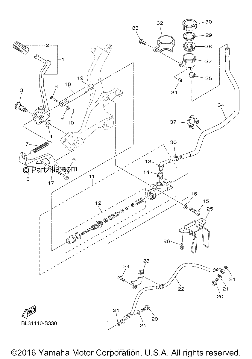 Diagrama de REAR MASTER CYLINDER