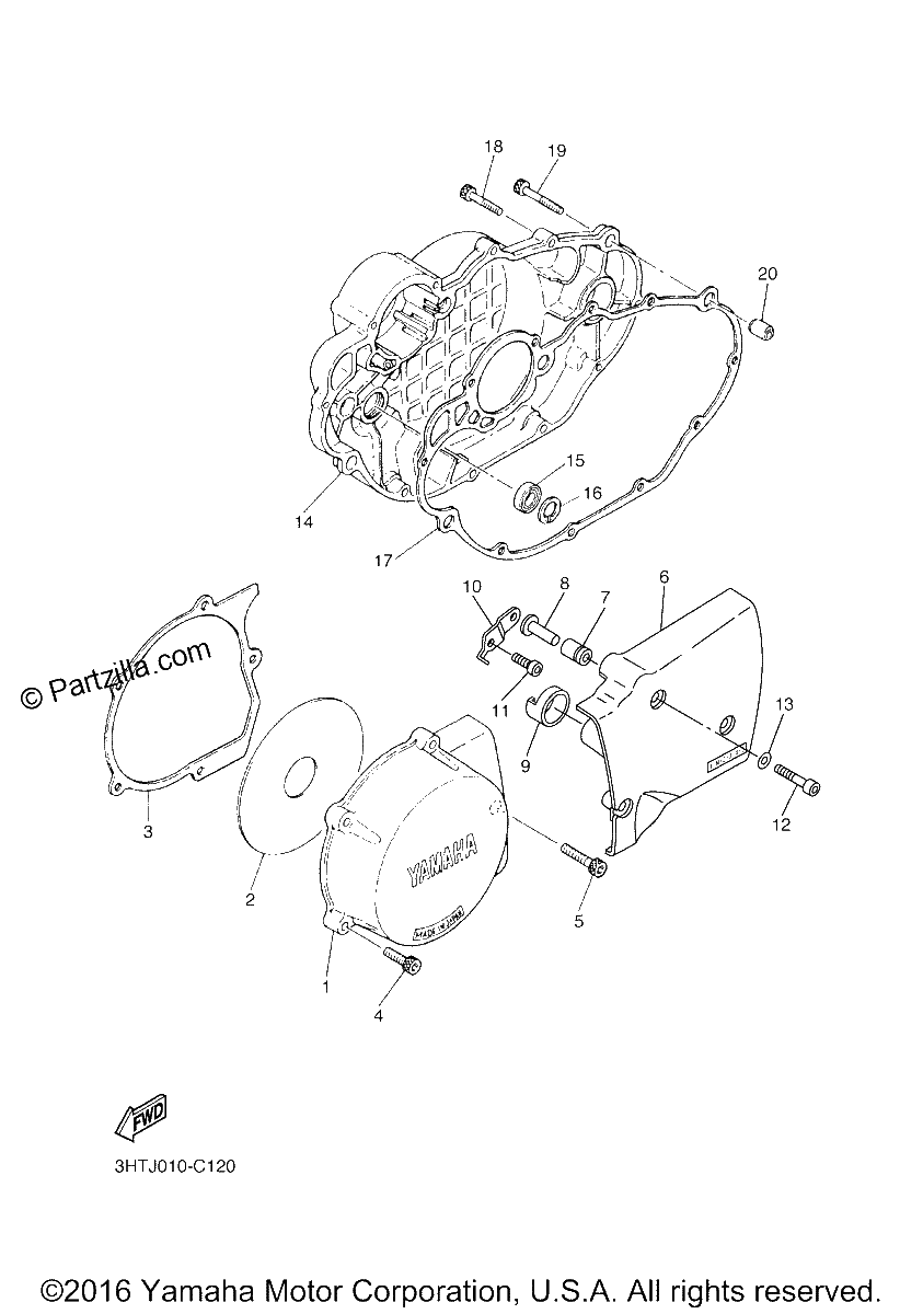 Diagrama de CRANKCASE COVER 1