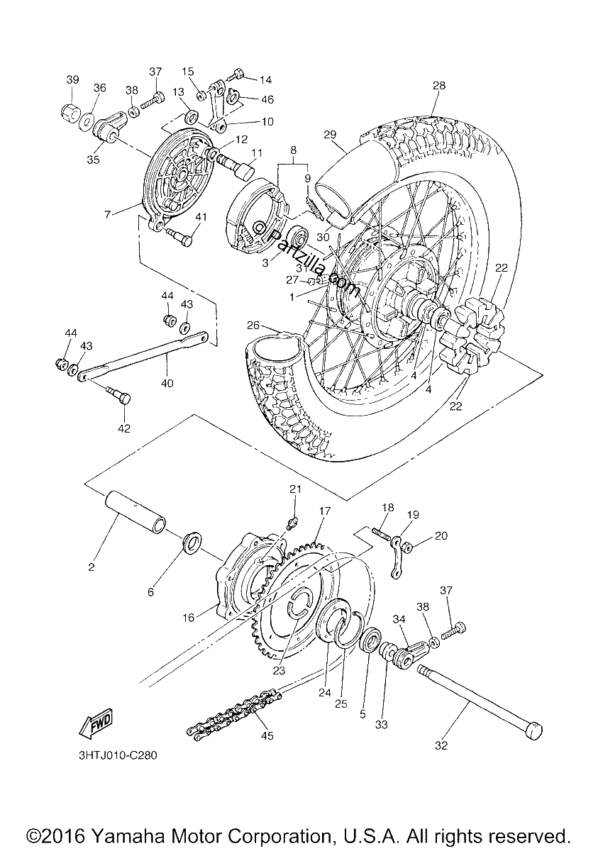 Diagrama de REAR WHEEL