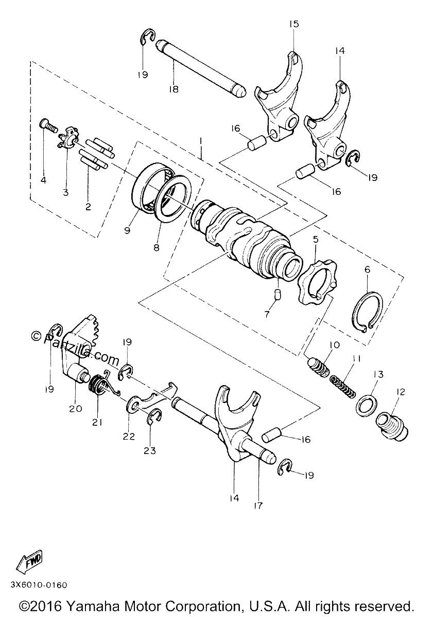 Diagrama de SHIFT CAM FORK