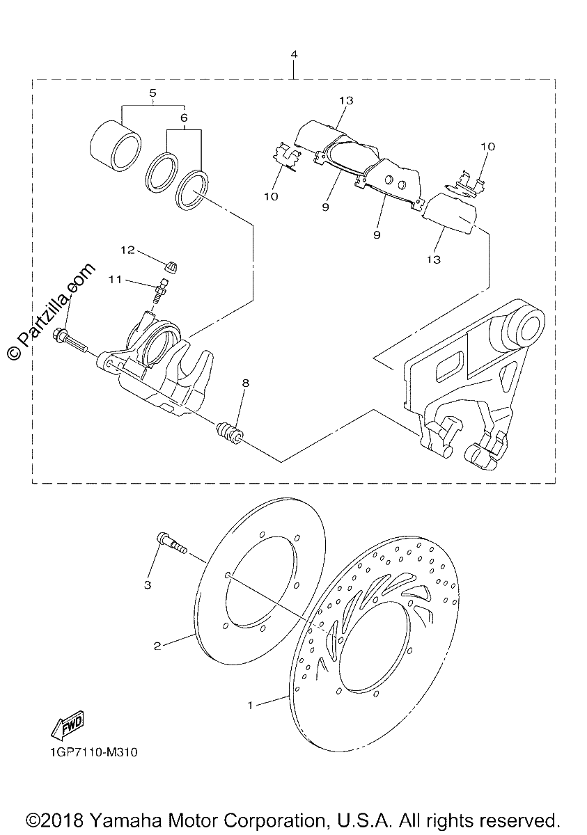 Diagrama de REAR BRAKE CALIPER
