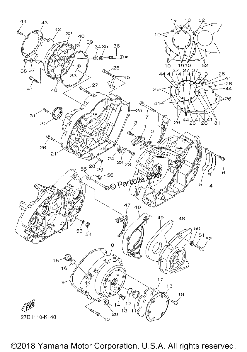 Diagrama de CRANKCASE COVER 1