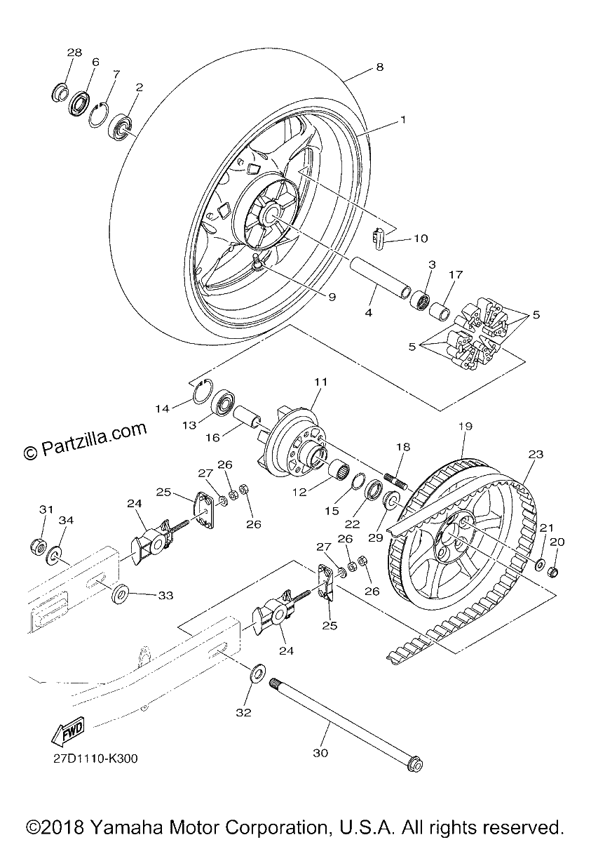 Diagrama de REAR WHEEL