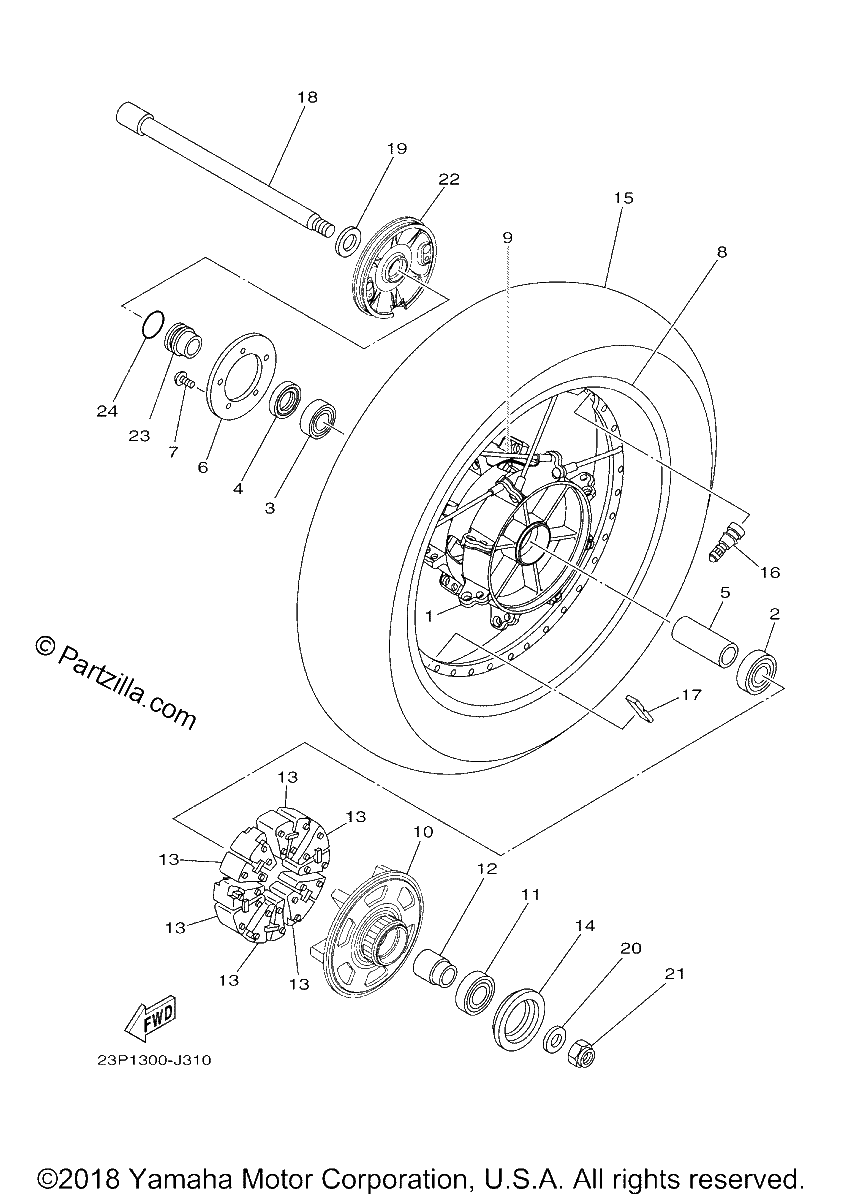 Diagrama de REAR WHEEL