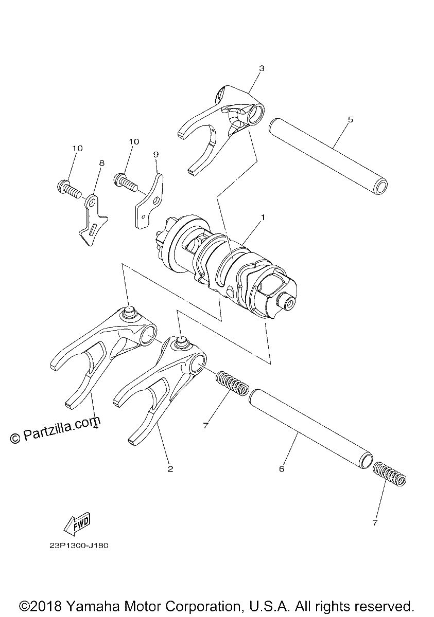 Diagrama de SHIFT CAM FORK