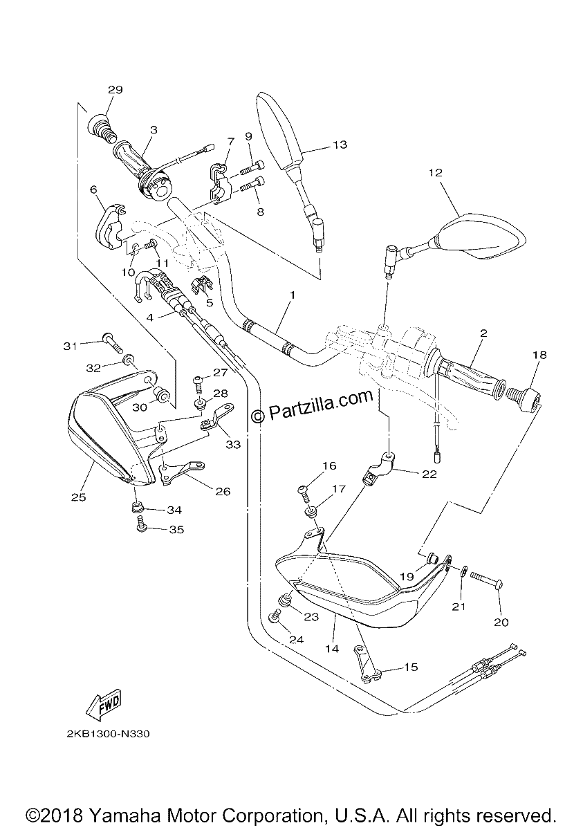 Diagrama de STEERING HANDLE CABLE