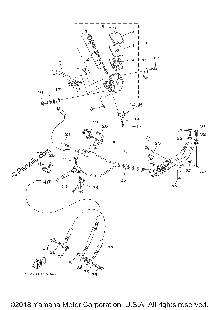 Diagrama de FRONT MASTER CYLINDER