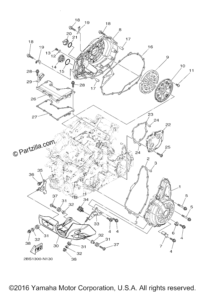 Diagrama de CRANKCASE COVER 1