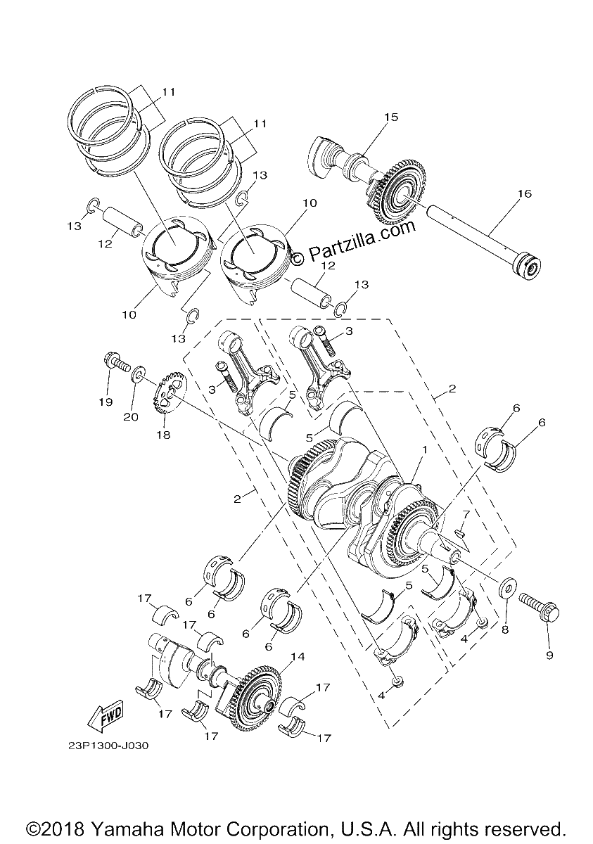 Diagrama de CRANKSHAFT PISTON